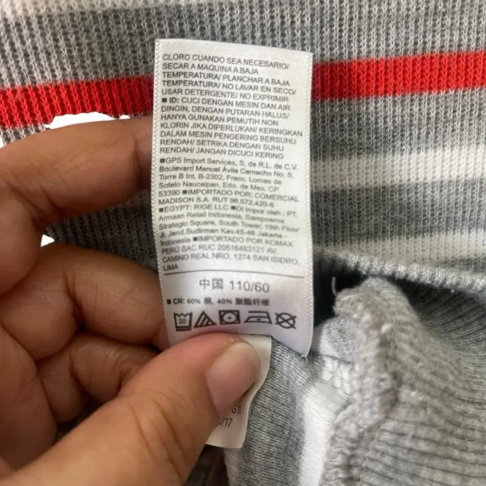 Old Navy Striped Crew Neck Knit Sweater Boys Gray Multi Size 5T